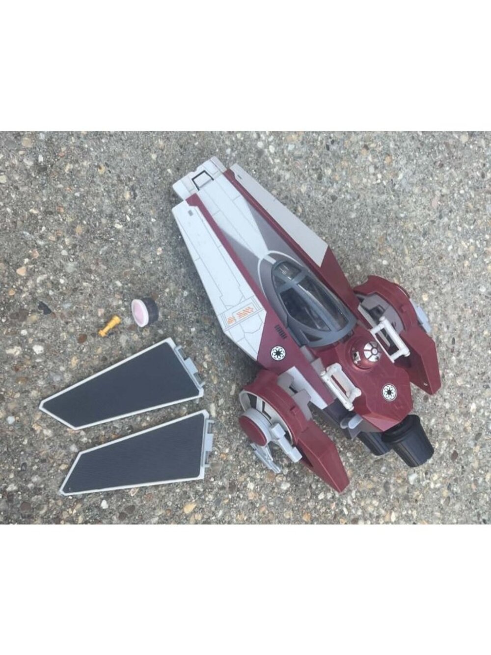 Star Wars Hasbro LFL V-Wing Fighter Ship C-031D 2007 Incomplete FOR PARTS Toy